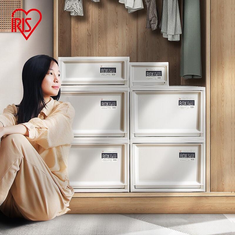 日本爱丽思收纳箱塑料抽屉式收纳箱可叠加储物箱透明内衣收纳盒简易爱丽丝收纳柜百纳箱爱丽丝 BC-500S白
